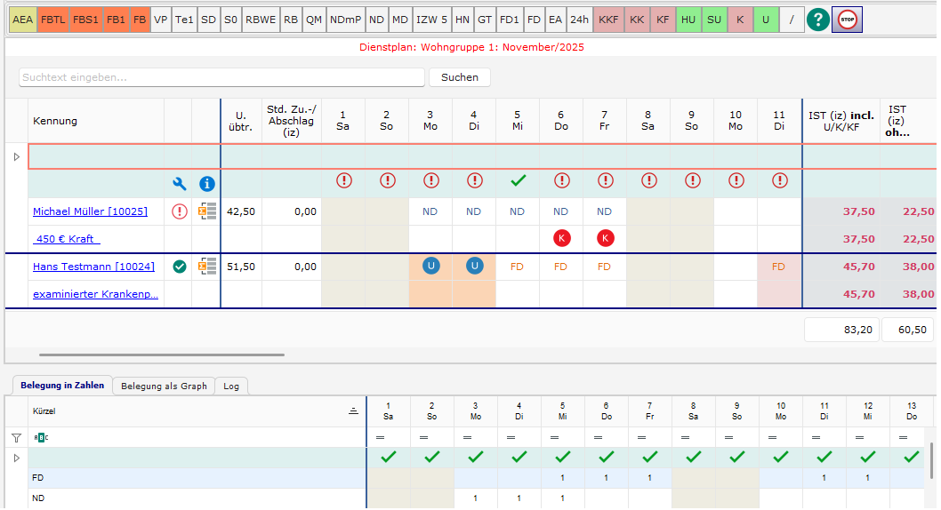 Dienstplan Editor Dienstplanung